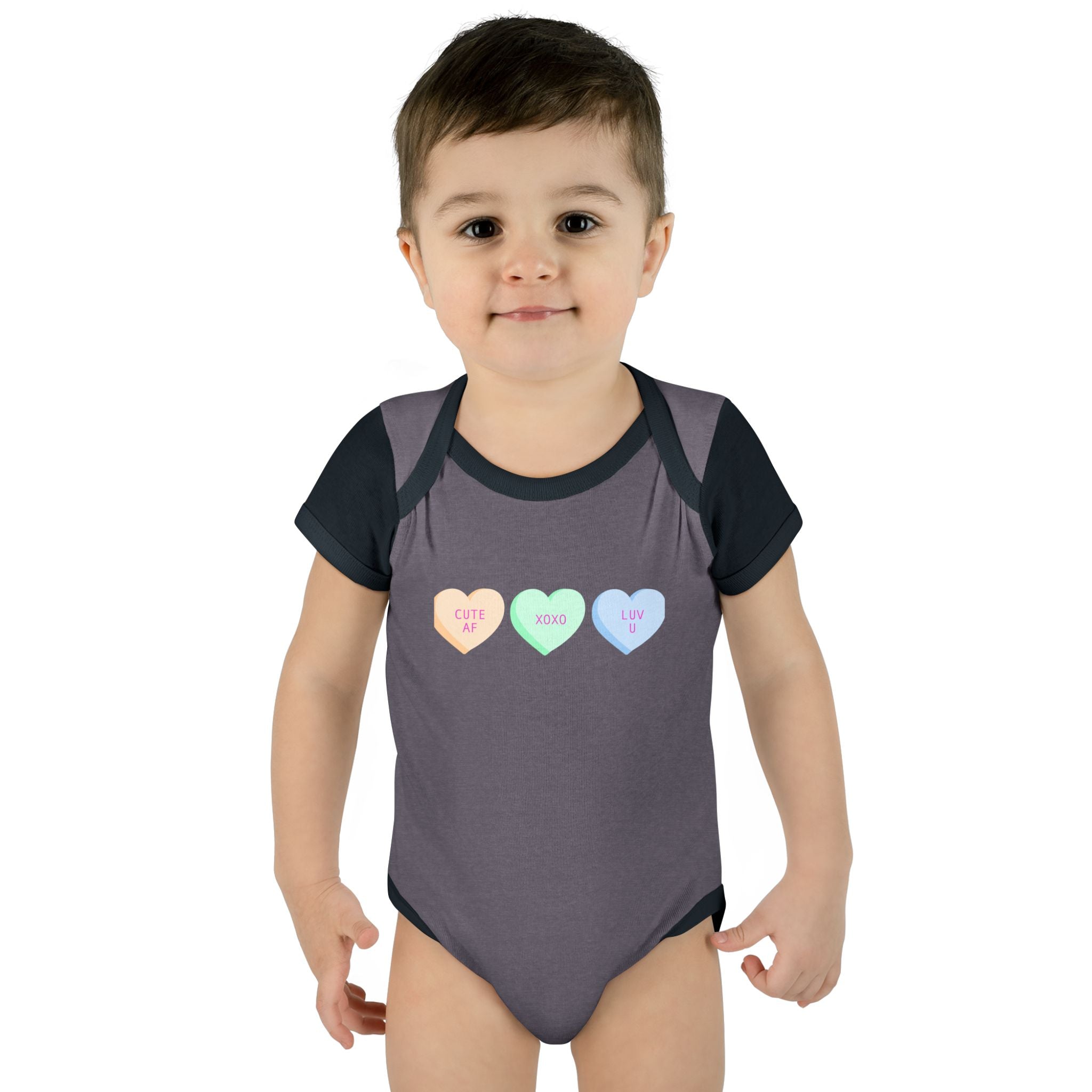 Hearts Infant Baby Rib Bodysuit
