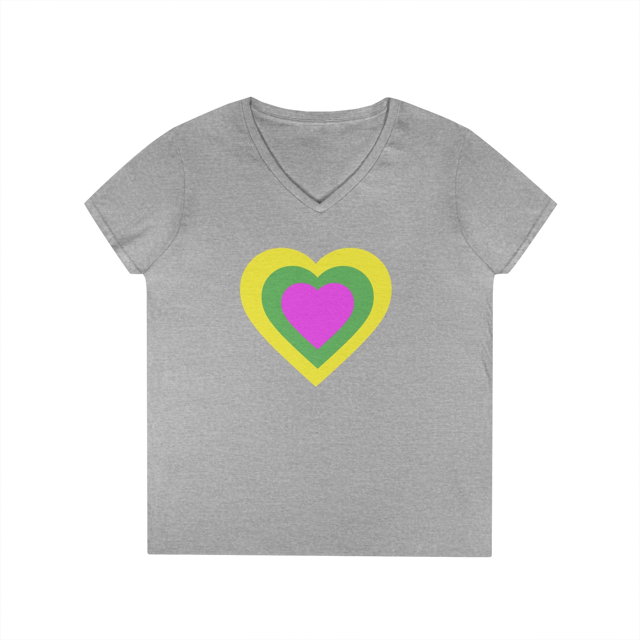JUST FR YOU Heart Ladies' V-Neck T-Shirt